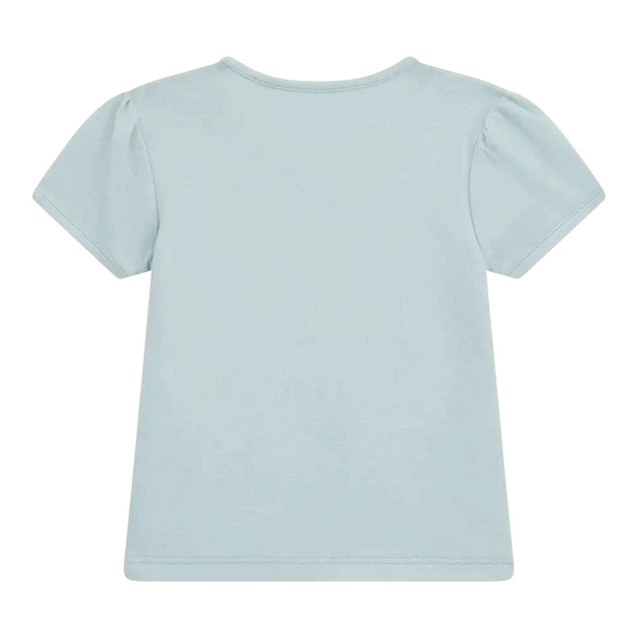 Guess T-Shirt Girocollo Tinta Unita con Logo per Neonata A5RI03K6YW4X VERDE ACQUA GUESS 