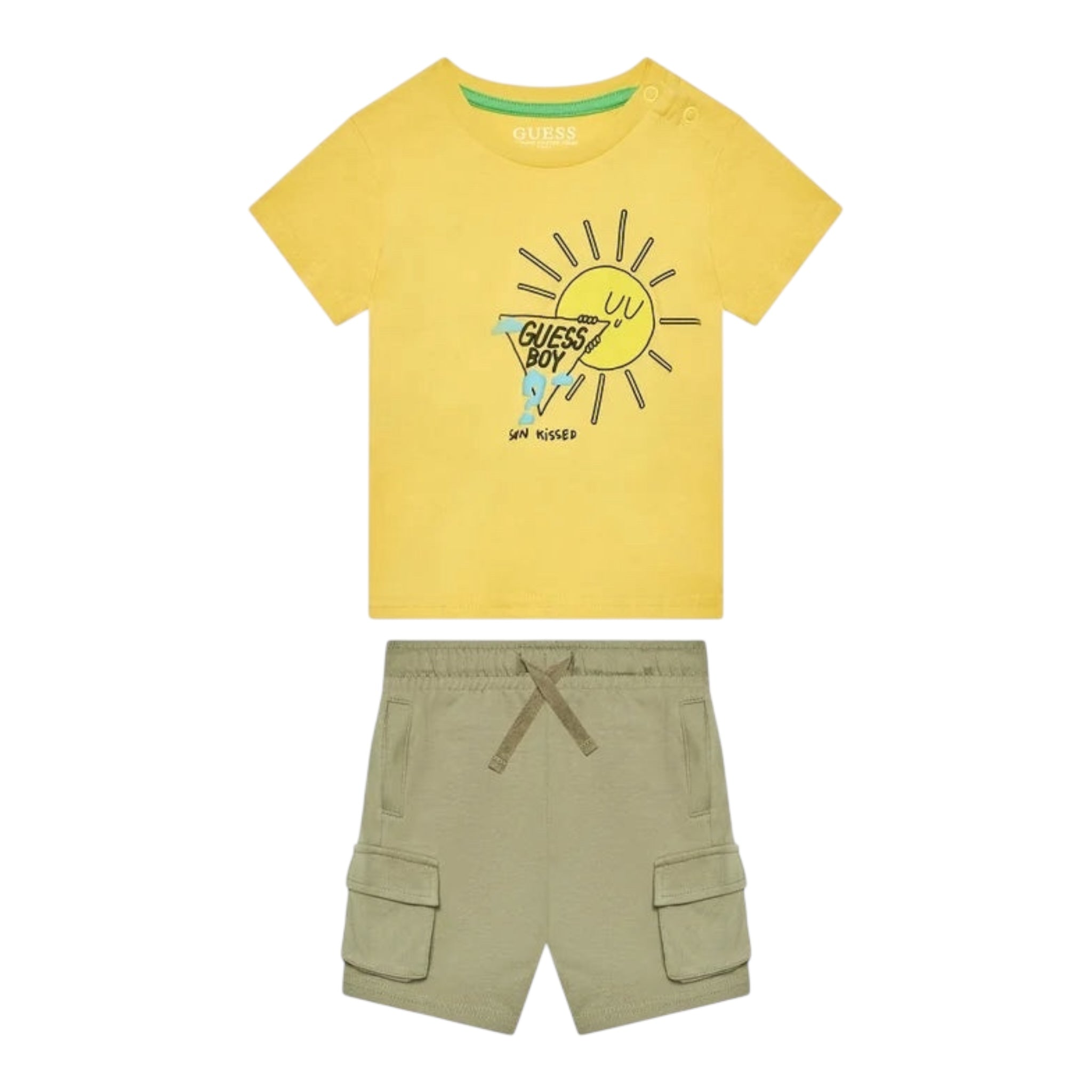 Guess Completo 2 Pezzi T-Shirt-Bermuda per Neonato I2GG19K8HM0 GIALLO GUESS 