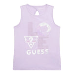 Guess Canotta Tinta Unita con Paillettes per Bambina J4GI15K6YW3 LILLA GUESS 