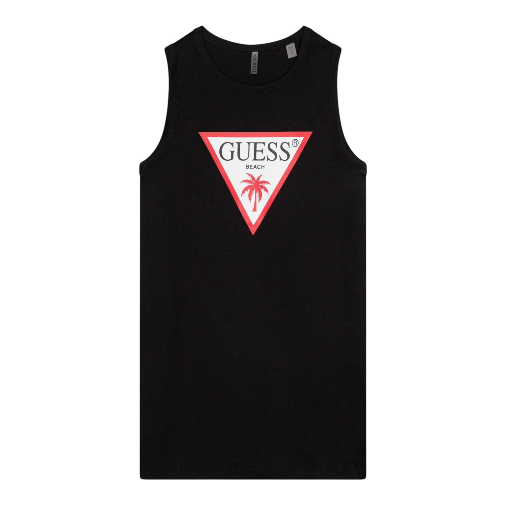 Guess Abito Giromanica Tinta Unita con Stampa per Bambina J4GK35JA914 NERO GUESS 