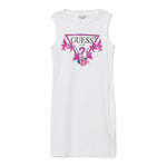 Guess Abito Mezza Manica Tinta Unita con Logo per Bambina J4RK38KA6W4 BIANCO GUESS 