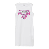 Guess Abito Mezza Manica Tinta Unita con Logo per Bambina J4RK38KA6W4 BIANCO GUESS 