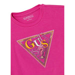 Guess T-Shirt Girocollo Tinta Unita con Stampa per Bambina J5GI04K6YW4 FUXIA GUESS 