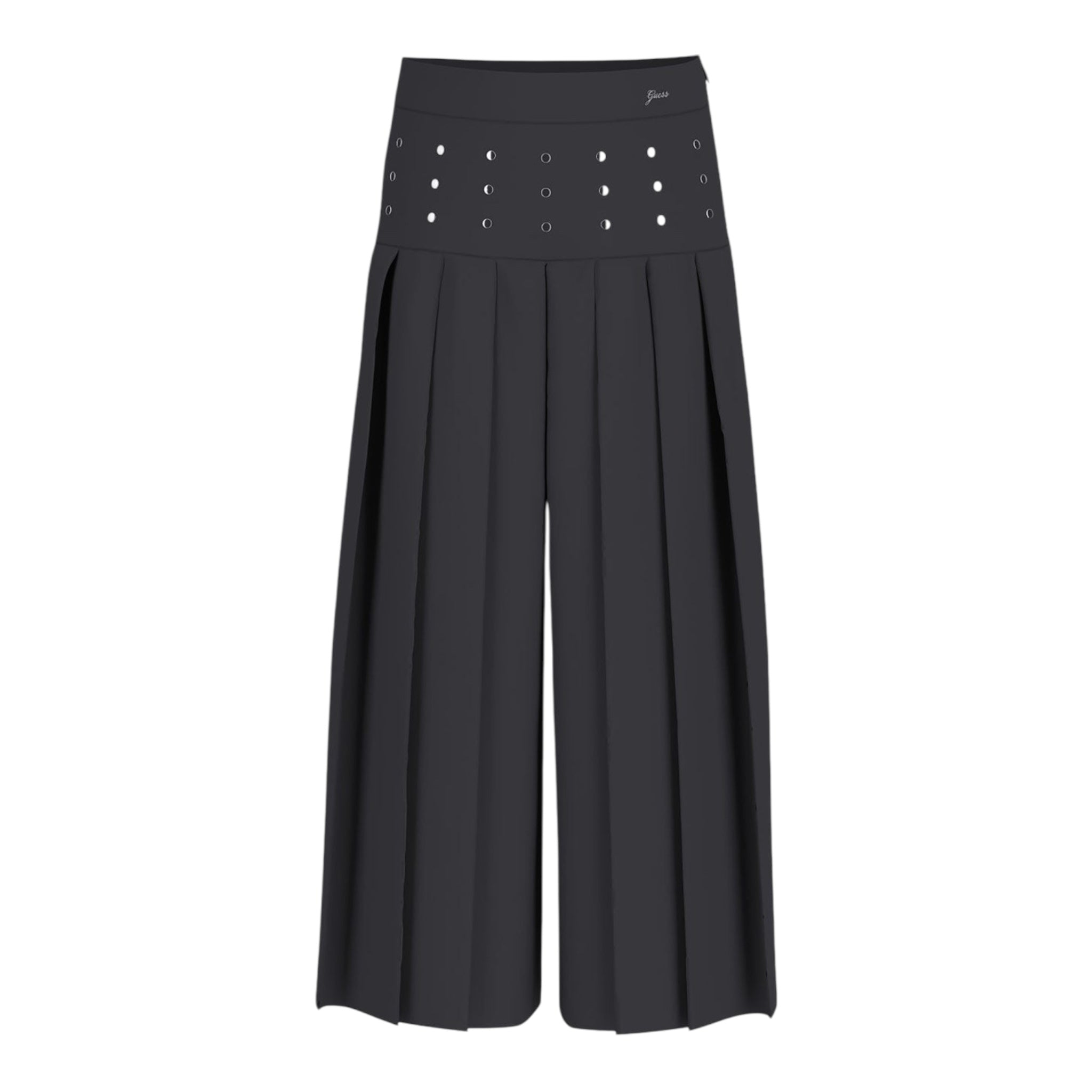 Guess Pantalone Tinta Unita con Applicazioni Modello Palazzo per Bambina J5RB00WGUL0 NERO GUESS 
