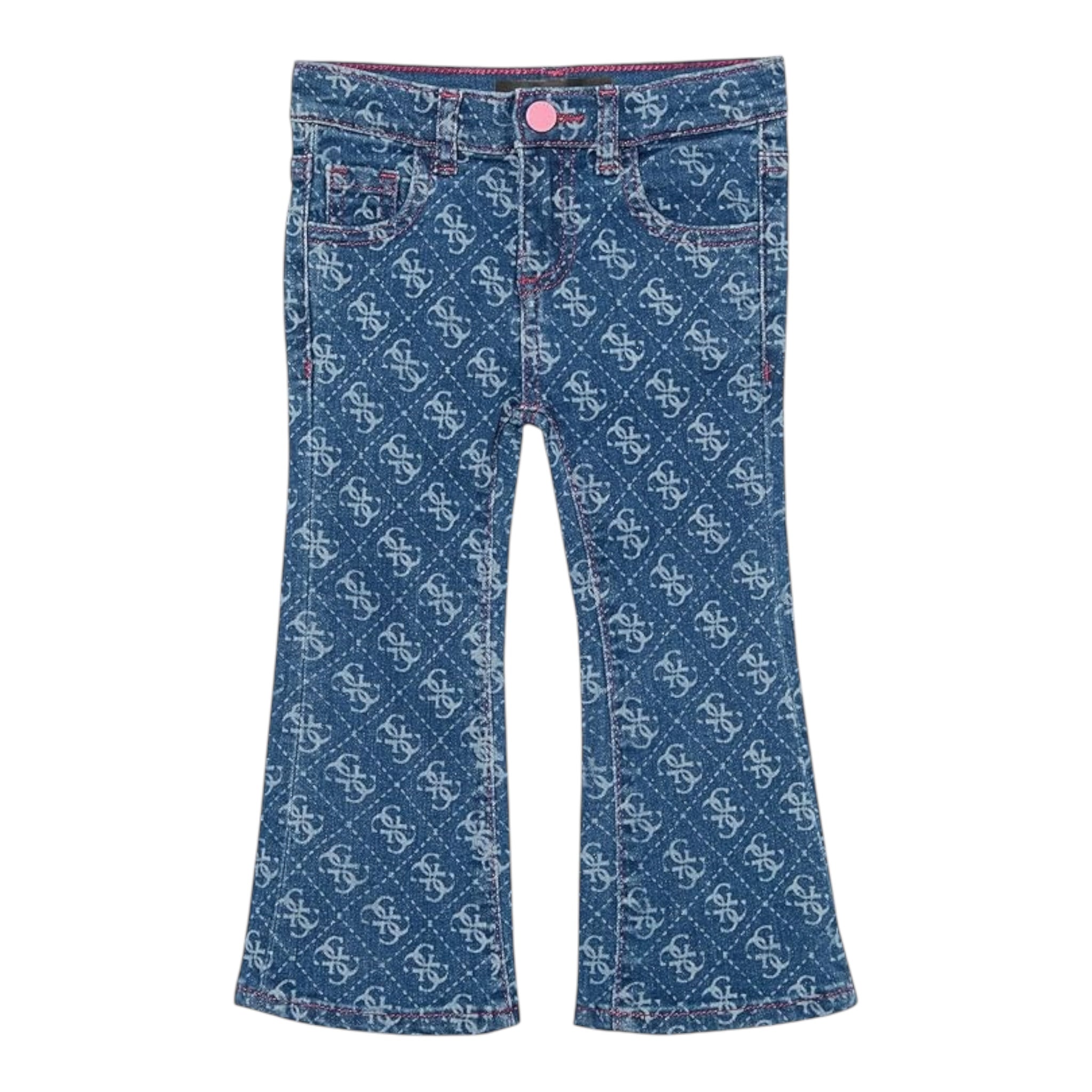 Guess Jeans Tinta Unita con Stampa per Neonata K3BA03D4CA0 BLU GUESS 