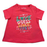 Guess T-Shirt Girocollo Tinta Unita con Stampa per Neonata K3GI01K6YW3X ROSA GUESS 