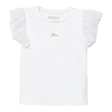 Guess Canotta Girocollo con Maniche In Tulle Tinta Unita con Stampa per Neonata K4GI20K6YW1 BIANCO GUESS 