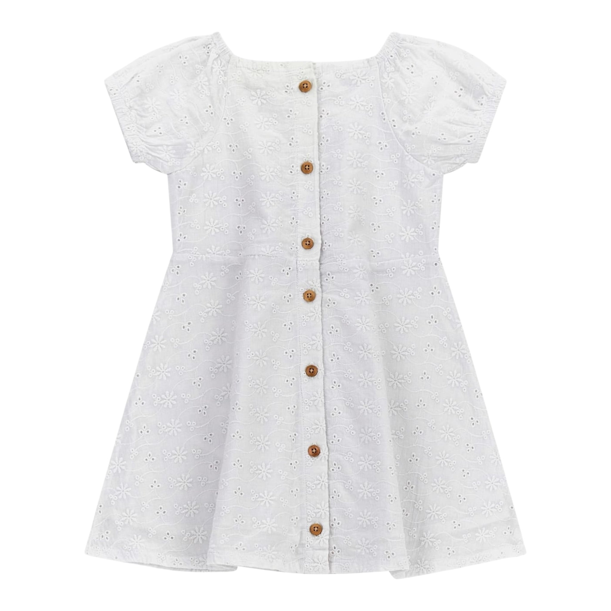 Guess Abito Mezza Manica Tinta Unita In Pizzo Sangallo per Neonata K4GK02WG680N BIANCO GUESS 