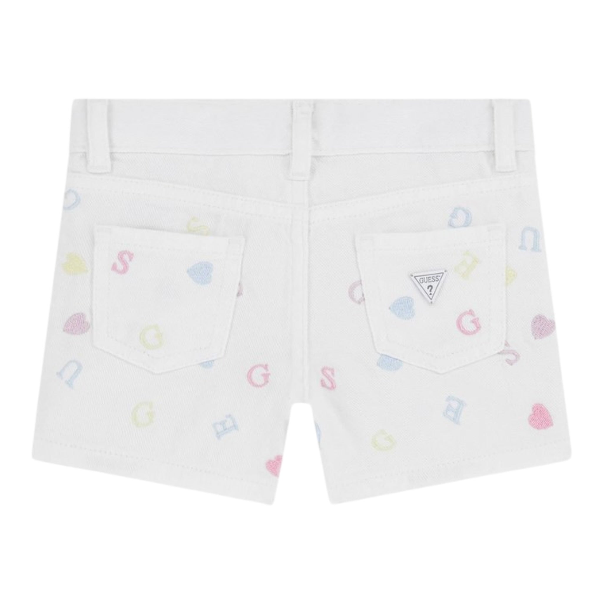 Guess Short Tinta Unita con Ricami per Neonata K5GD15WH630 BIANCO GUESS 