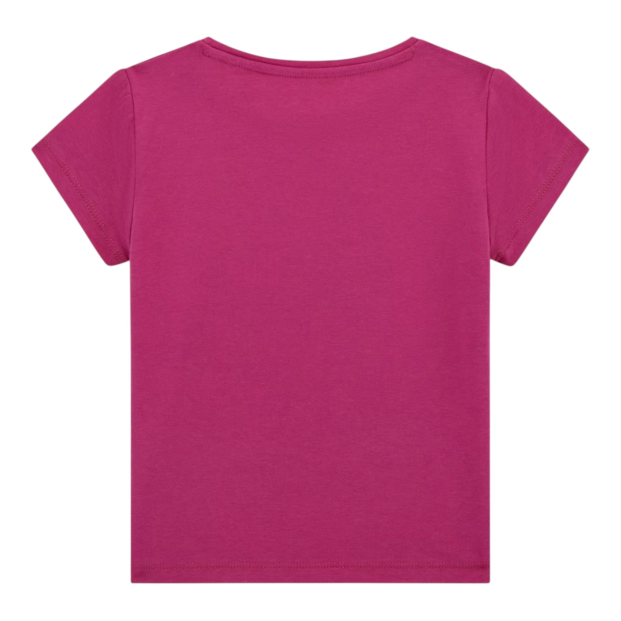 Guess T-Shirt Girocollo Tinta Unita con Stampa per Bambina K5GI08K6YW4X MAGENTA GUESS 