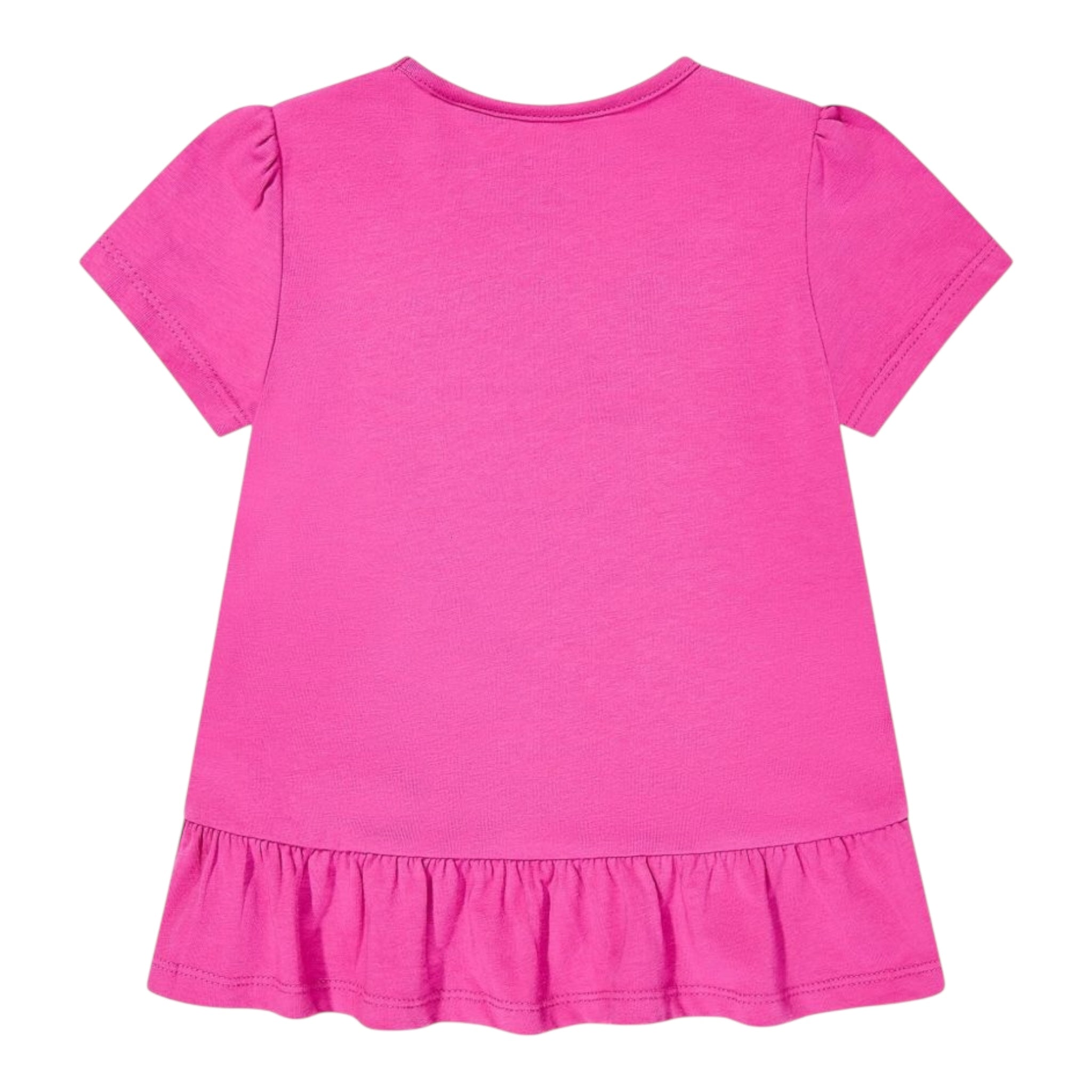 Guess T-Shirt Girocollo Tinta Unita con Logo per Bambina K5GI10K6YW4 FUXIA GUESS 