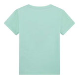 Guess T-Shirt Girocollo Tinta Unita con Stampa per Bambina K5GI14K6YW4 VERDE ACQUA GUESS 