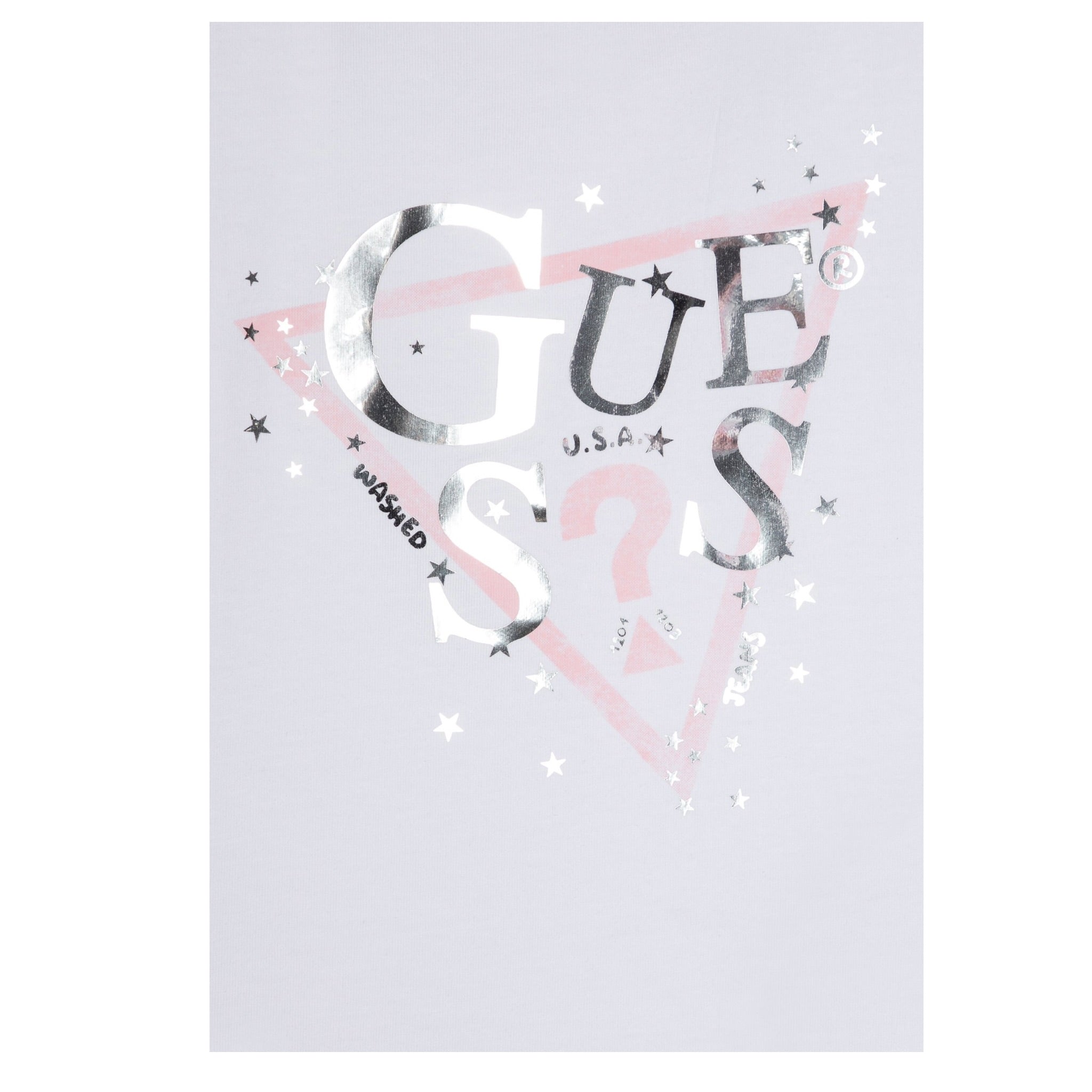 Guess T-Shirt Girocollo Tinta Unita con Logo per Neonata K5RI00K6YW4NXXX BIANCO GUESS 