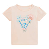 Guess T-Shirt Girocollo Tinta Unita con Logo per Bambina K5RI07K6YW4XX ROSA GUESS 