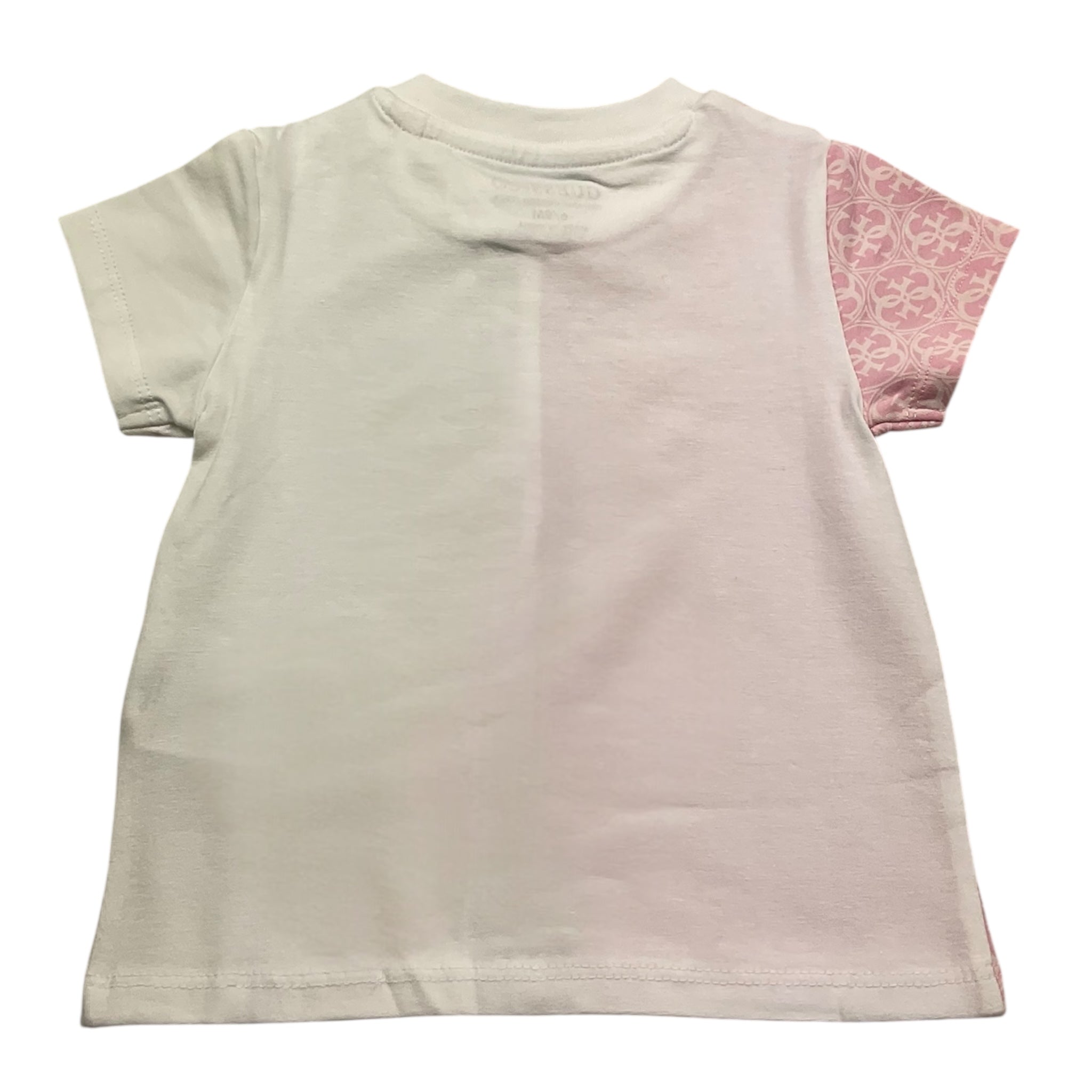Guess T-Shirt Bicolore Fantasia Loghi per Neonata K5RI09K6YW4 BIANCO/ROSA GUESS 