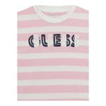 Guess T-Shirt Tinta Unita con Stampa E Fantasia A Righe per Bambina K5RI20K9 ROSA GUESS 