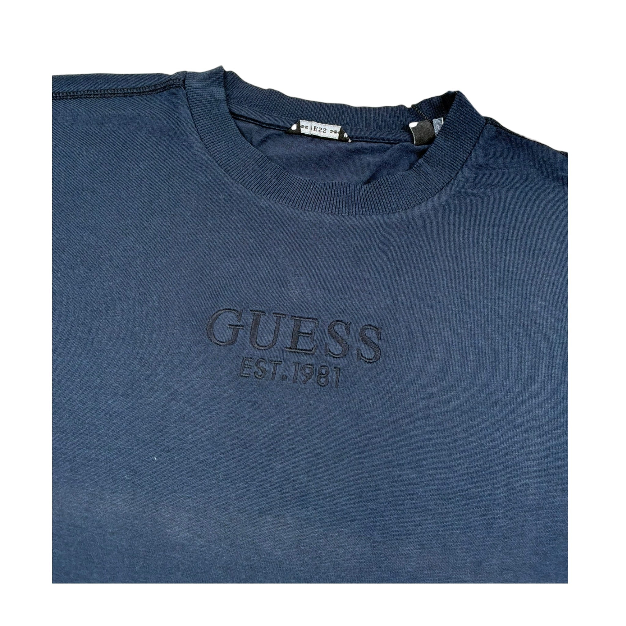 Guess T-Shirt Girocollo Tinta Unita con Logo per Bambino L4RI36K8HM4 BLU GUESS 