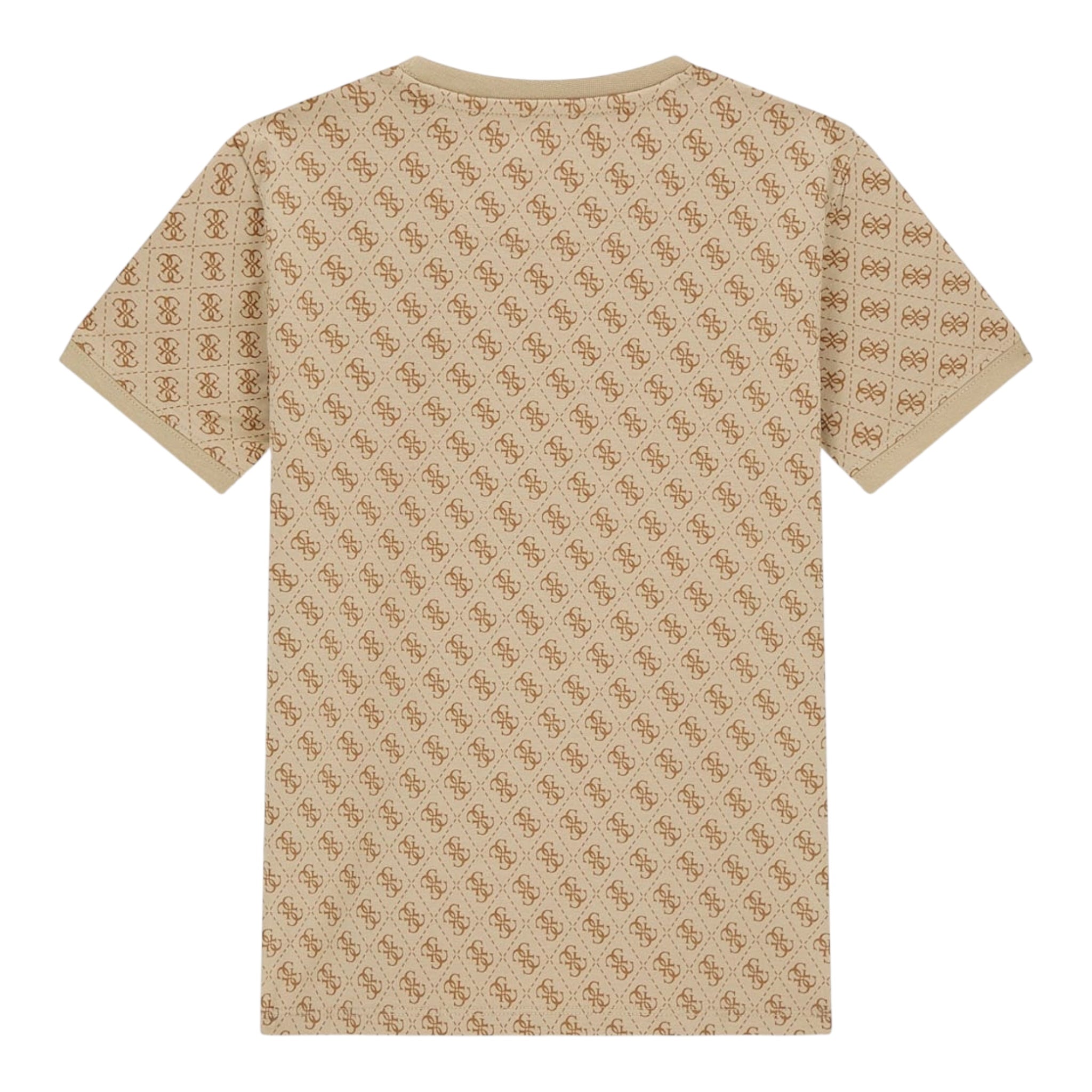 Guess T-Shirt Girocollo Tinta Unita con Stampa Logo per Bambino L4YI47J1314 BEIGE GUESS 