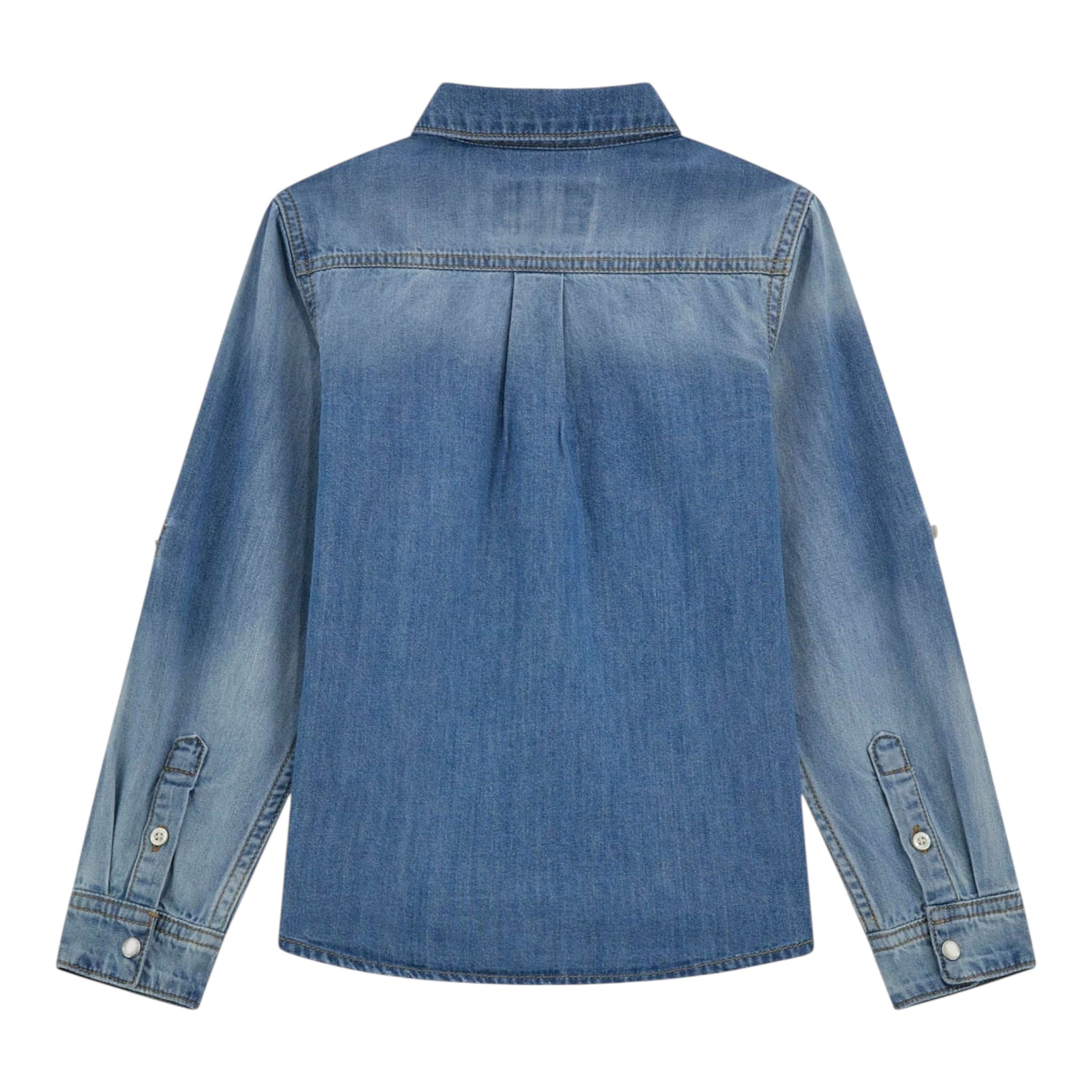 Guess Camicia In Denim Tinta Unita Manica Lunga per Bambino L5RH05D5K80 AZZURRO GUESS 