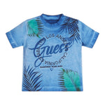 Guess T-Shirt Gircollo Tinta Unita con Stampa per Neonato N2GI17K5HM20 BLU GUESS 