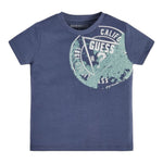 Guess T-Shirt Gircollo Tinta Unita con Stampa per Neonato N3GI16K8HM0 BLU GUESS 