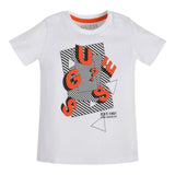 Guess T-Shirt Girocollo Tinta Unita con Stampa per Neonato N3RI16K8HM0 BIANCO GUESS 