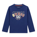 Guess Shirt Girocollo Tinta Unita con Stampa per Neonato N5RI01K8HM4 BLU GUESS 