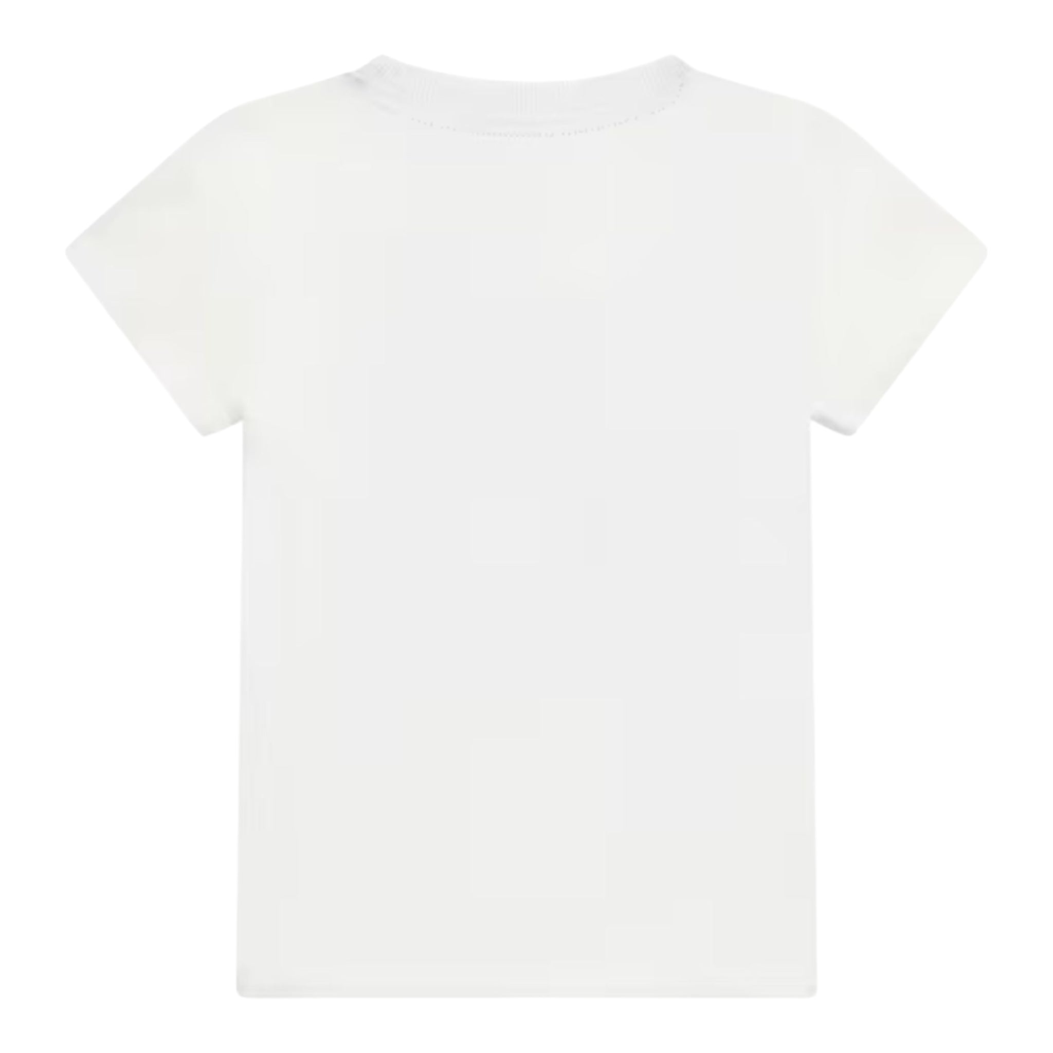 Guess T-Shirt Girocollo Tinta Unita con Stampa per Bambino N5RI19K8HM4 BIANCO GUESS 