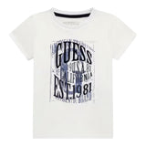 Guess T-Shirt Girocollo Tinta Unita con Stampa per Neonato N5RI19K8HM4N BIANCO GUESS 