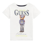 Guess T-Shirt Girocollo Tinta Unita con Stampa per Neonato N5RI20K8HM4XX BIANCO GUESS 