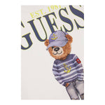 Guess T-Shirt Girocollo Tinta Unita con Stampa per Neonato N5RI20K8HM4XX BIANCO GUESS 