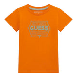 Guess T-Shirt Girocollo Tinta Unita con Stampa per Bambino N5RI25K8HM4 ARANCIONE GUESS 