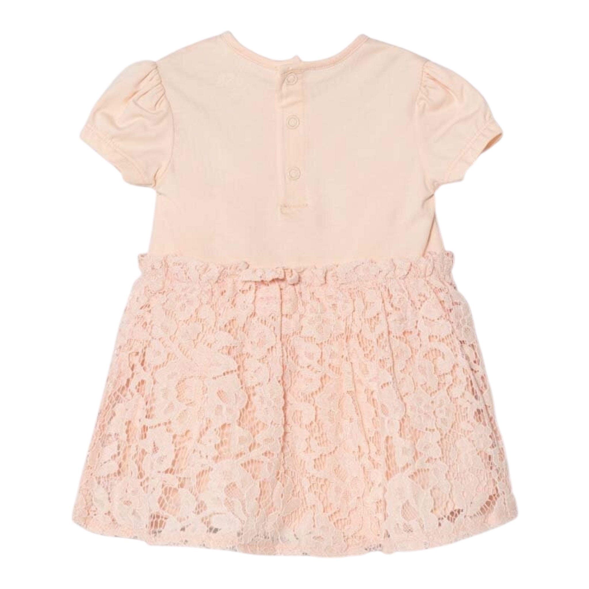 Guess Abito Mezza Manica Tinta Unita con Ricami per Neonata S4RG14K6YW1 ROSA GUESS 