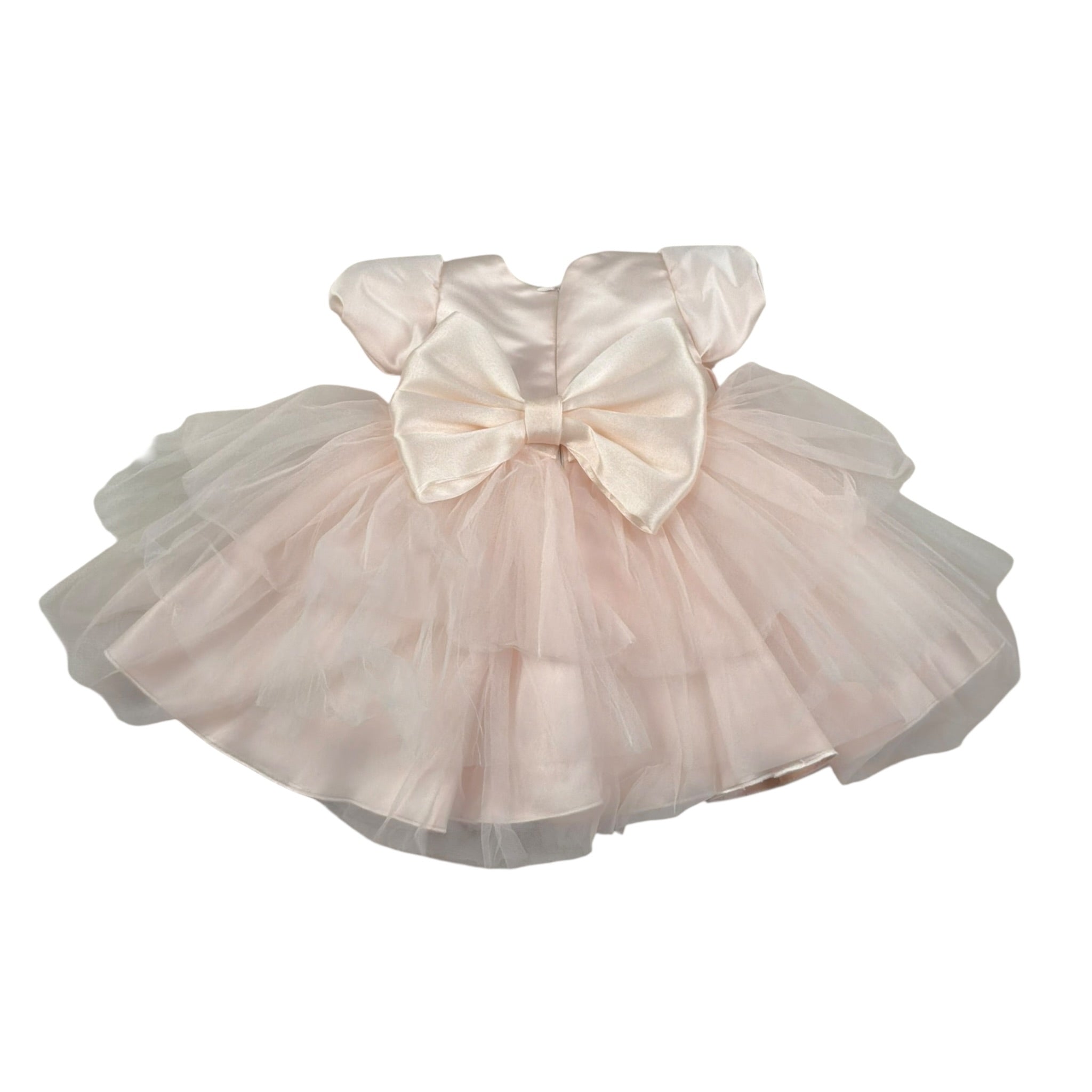 Gugu Gaga Abito Cerimonia tinta unita con Tulle Rosa per Neonata GF6085I ROSA GUGU GAGA 