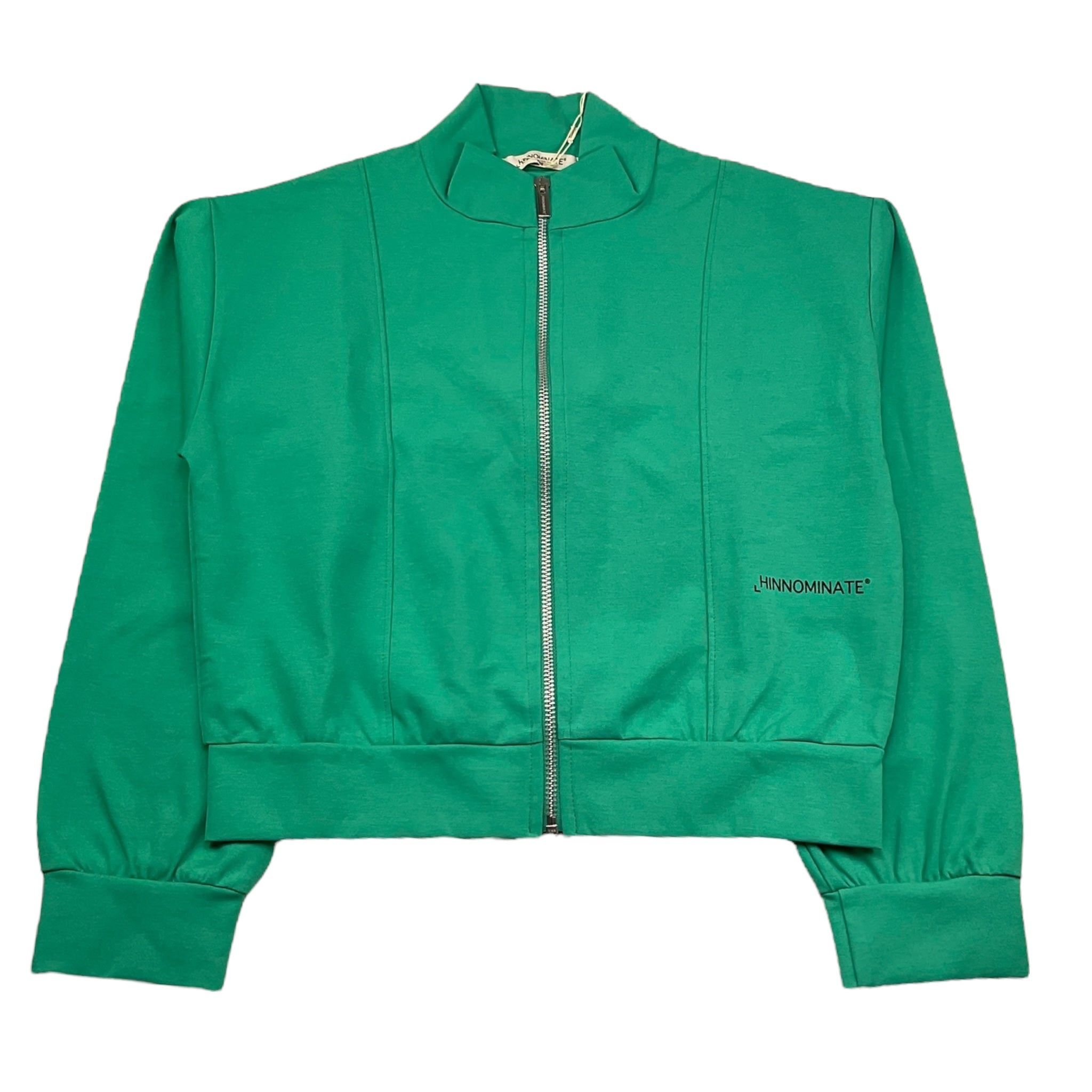 Hinnominate Felpa con Zip Tinta Unita con Logo per Bambina 3645F00049 VERDE HINNOMINATE 