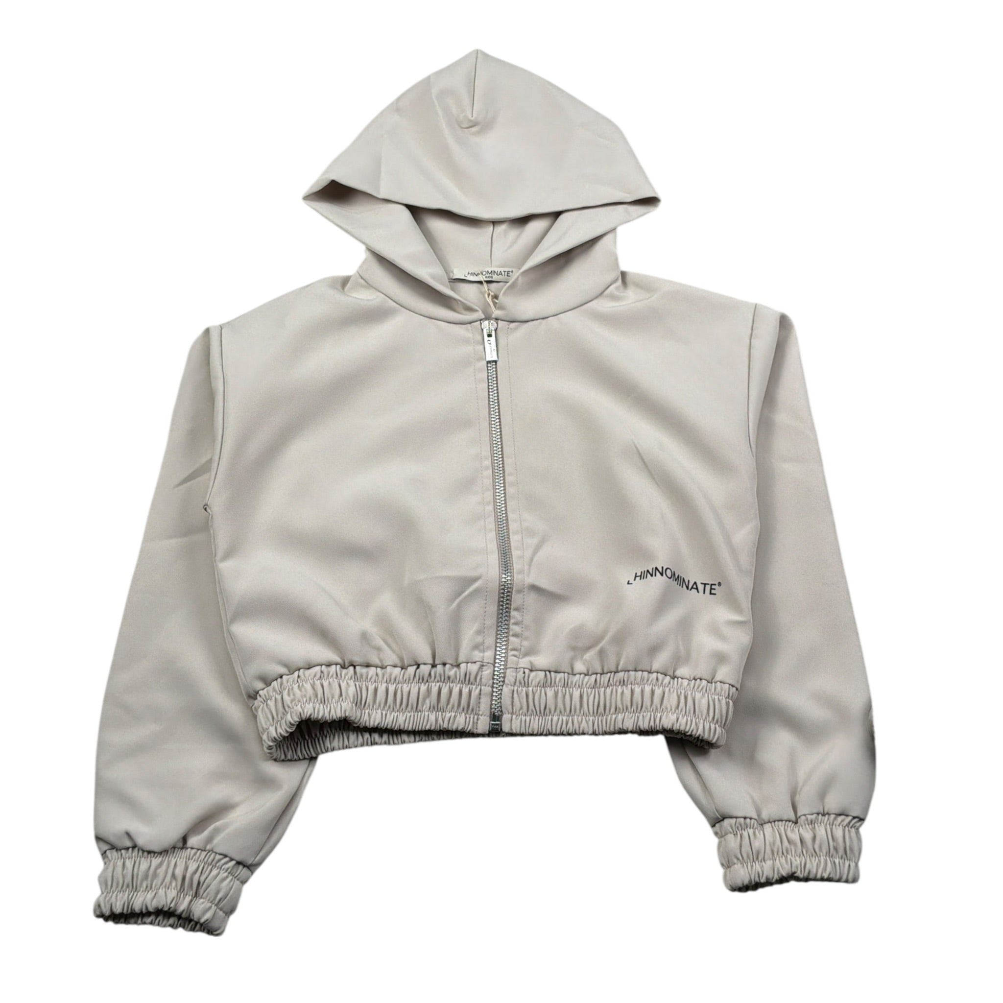 Hinnominate Felpa Tinta Unita Con Zip E Cappuccio Beige Per Bambina 3645FY00067 BEIGE HINNOMINATE 