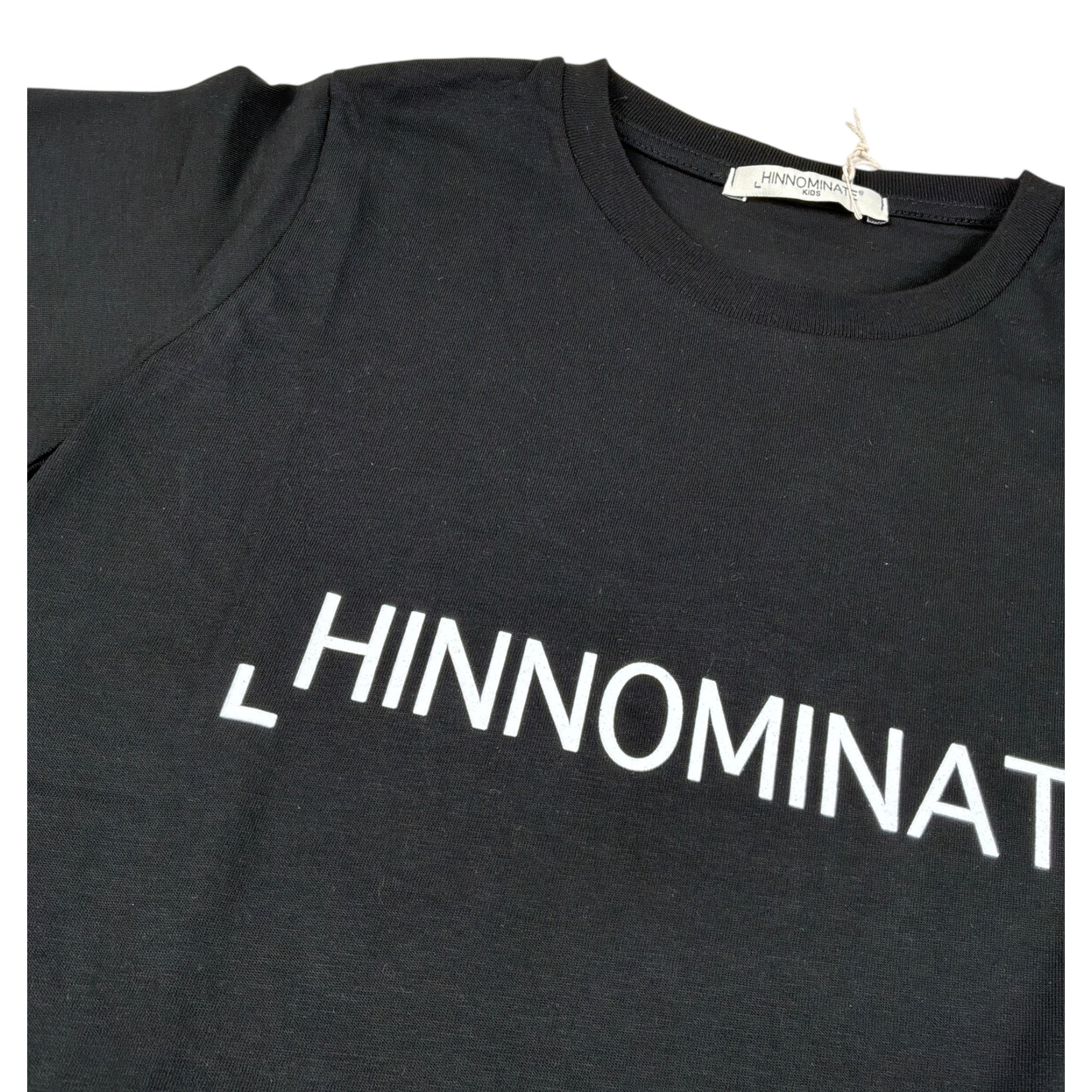 Hinnominate Abito Mezza Manica tinta unita con Stampa Nero per Bambina 3646V0159 NERO HINNOMINATE 