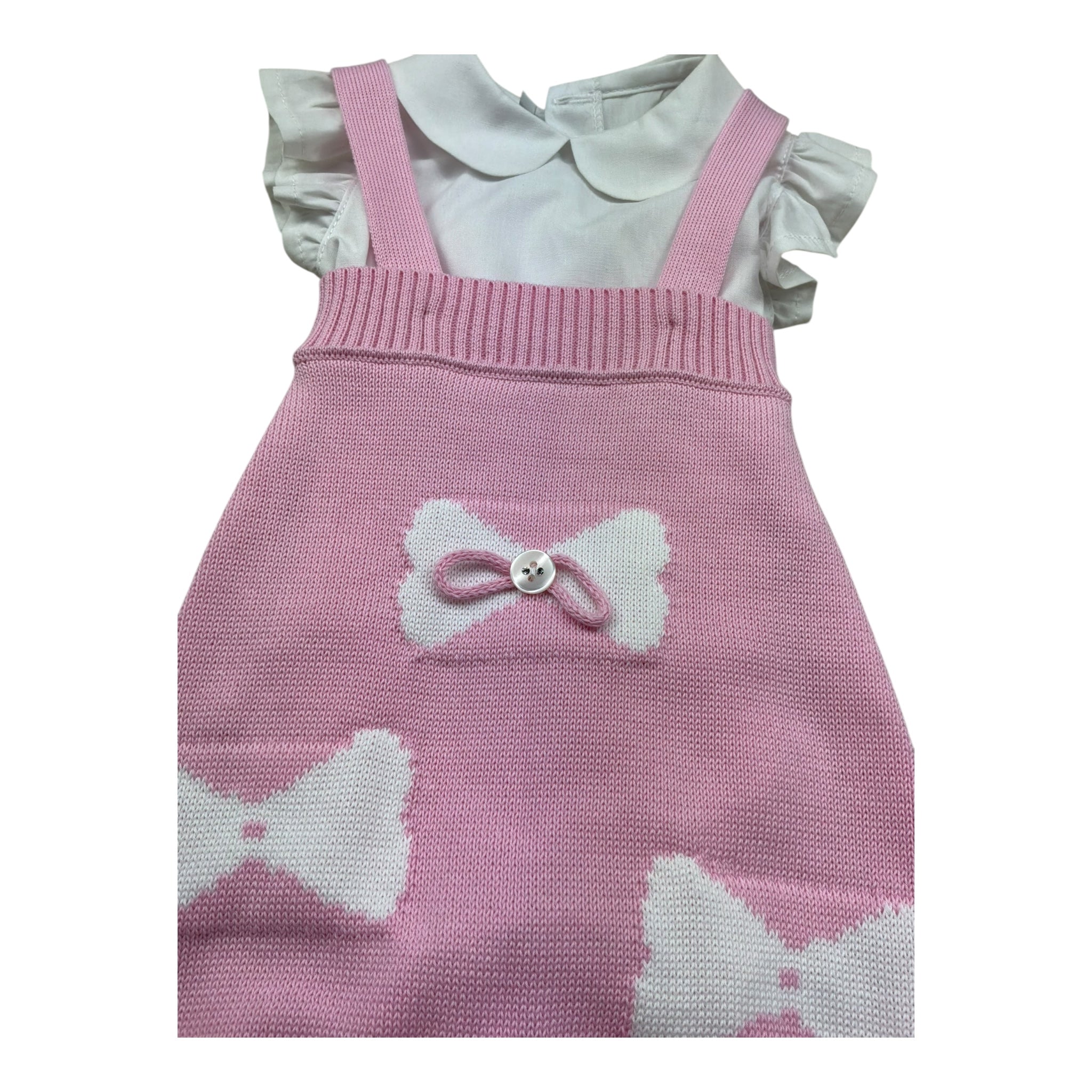 I Delfi Completo 2 Pezzi Camica-Salopette per Neonata 25P5049 ROSA I DELFI 