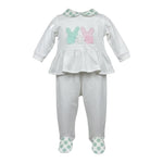 I Delfi Completo 2 Pezzi Shirt-Ghettina Tinta Unita per Neonata 25P5141 BIANCO I DELFI 