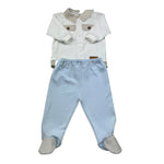 I Delfi Completo 2 Pezzi Shirt-Ghettina Bicolore per Neonato 25P5231 BIANCO/AZZURRO I DELFI 