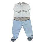 I Delfi Completo 2 Pezzi Shirt-Ghettina Bicolore per Neonato 25P5231 BIANCO/AZZURRO I DELFI 