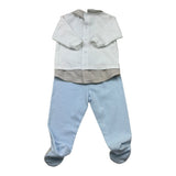 I Delfi Completo 2 Pezzi Shirt-Ghettina Bicolore per Neonato 25P5231 BIANCO/AZZURRO I DELFI 