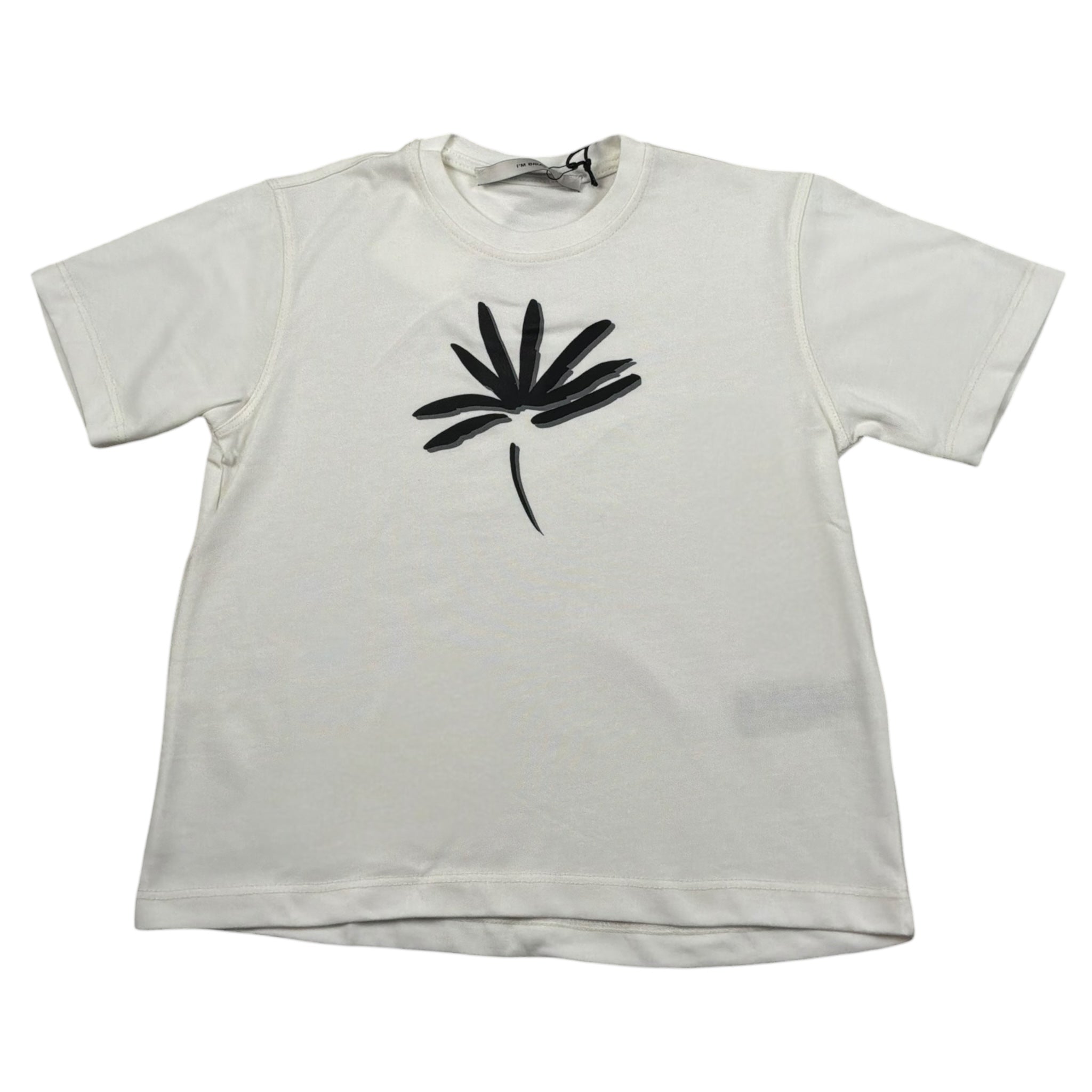 I'M Brian T-Shirt Girocollo Tinta Unita con Stampa per Neonato TS3325J BIANCO I'M BRIAN 