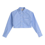 Iceberg Camicia Tinta Unita con Fantasia A Righe per Bambina CMICE5150J AZZURRO ICEBERG 