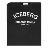 Iceberg T-Shirt Girocollo Tinta Unita con Stampa per Bambino TSICE5126J NERO ICEBERG 