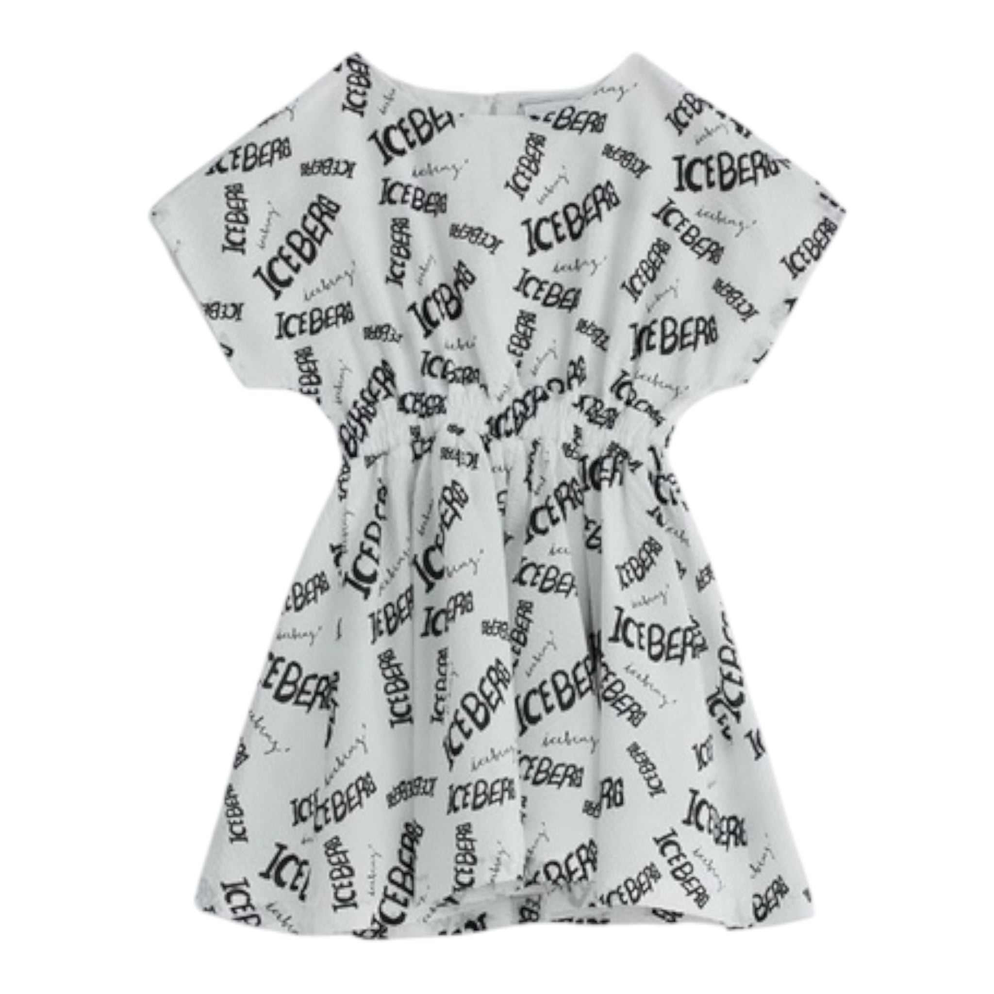 Iceberg Abito Tinta Unita Mezza Manica Logato per Bambina VSICE5160J BIANCO ICEBERG 
