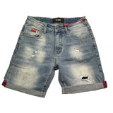 Icon Bermuda In Denim Tinta Unita con Girovita Regolabile per Bambino IBDS00452 AZZURRO ICON 
