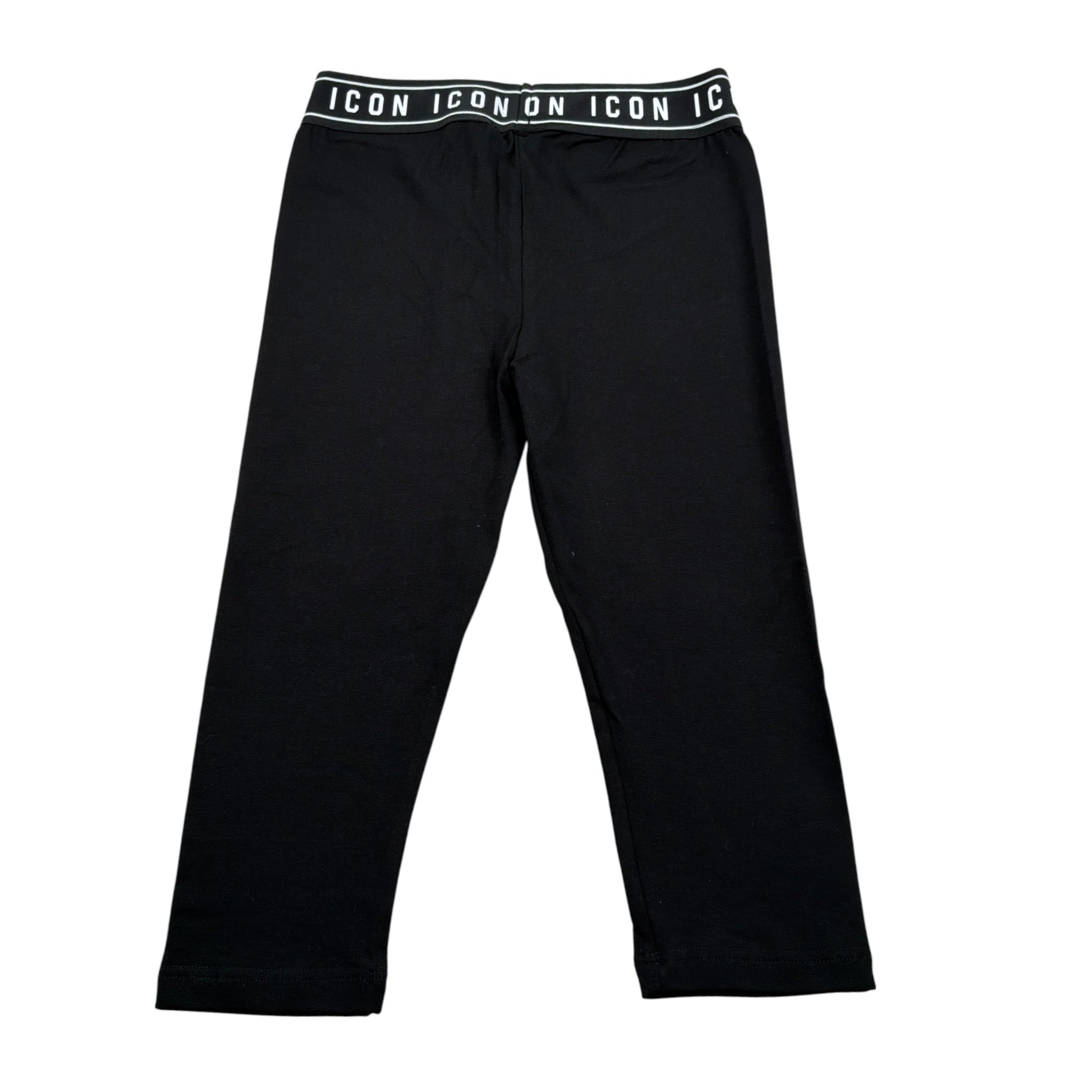 Icon Leggins Tiinta Unita con Logo Nero per Bambina IJG066 NERO ICON 