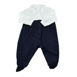 Il Gufo Tutina Bicolore con Stampa per Neonata P19TP254M0032 BIANCO/BLU IL GUFO 