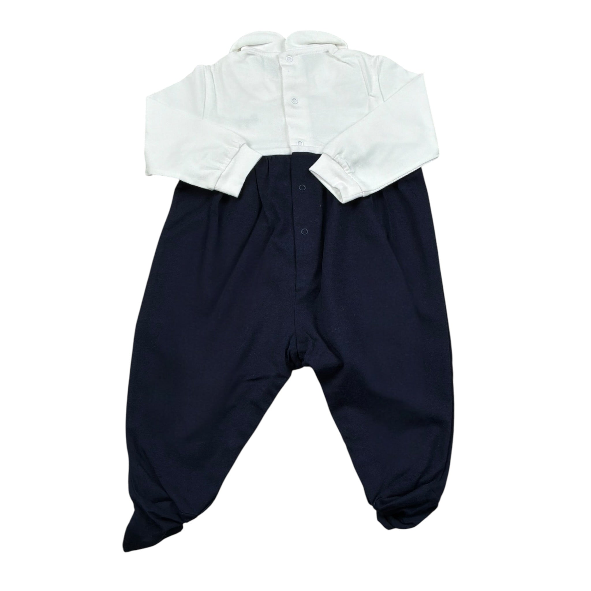 Il Gufo Tutina Bicolore con Stampa per Neonata P19TP254M0032 BIANCO/BLU IL GUFO 